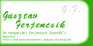 gusztav ferjencsik business card